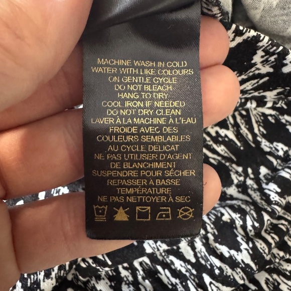 Dalia Women's Small Pull-On Aztec Maxi Skirt Elastic Waist Full Length B & W - Picture 6 of 11